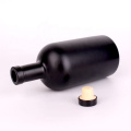 1L High end glass vodka bottle wine bottle with matte black finish